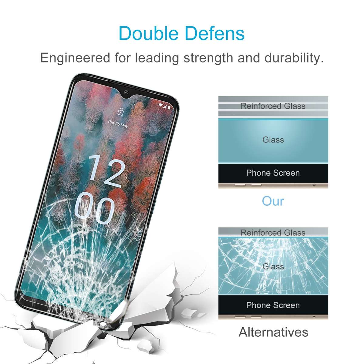 For Nokia C12 10pcs 0.26mm 9H 2.5D Tempered Glass Film