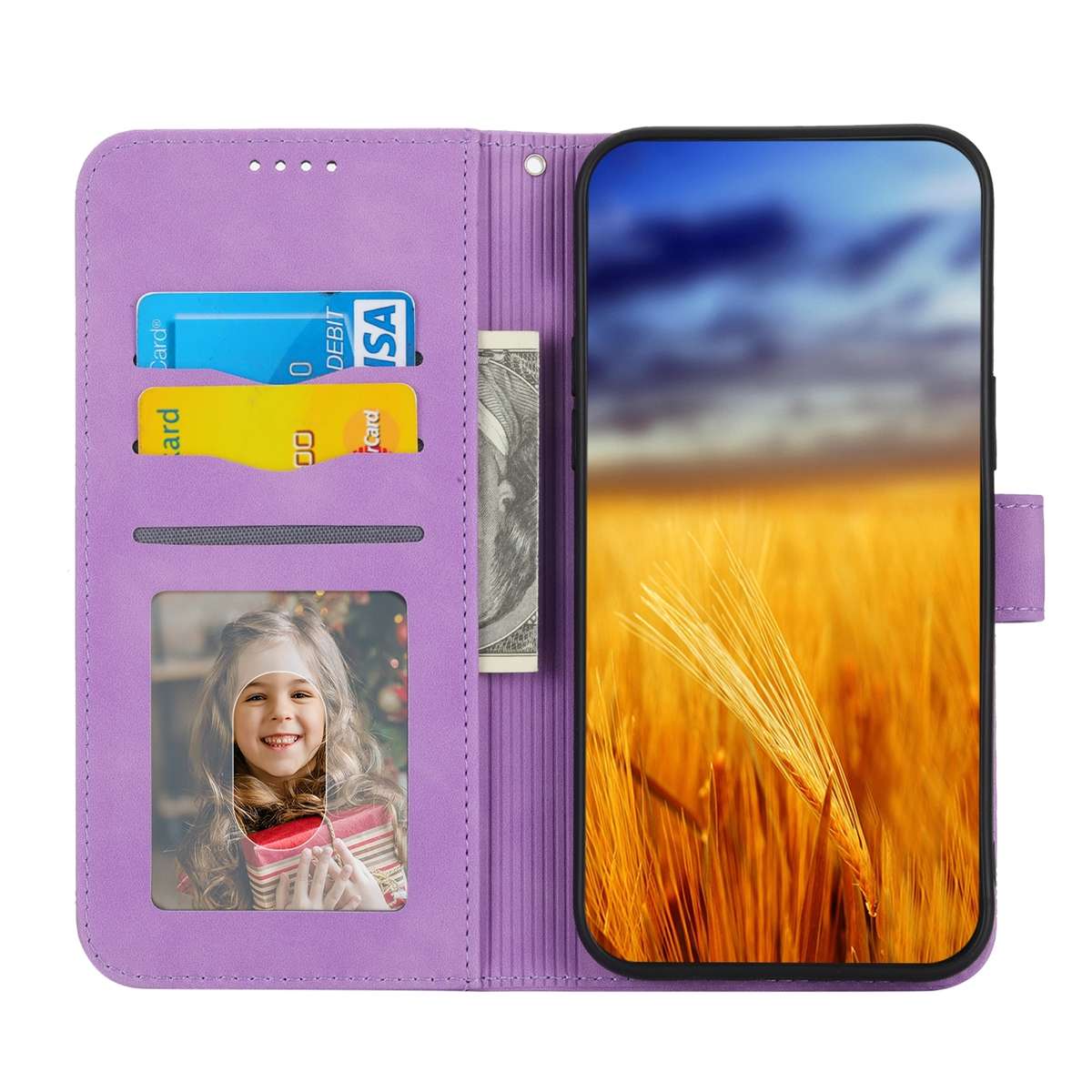 For Samsung Galaxy Z Fold4 5G Dierfeng Dream Line TPU + PU Leather Phone Case(Purple)