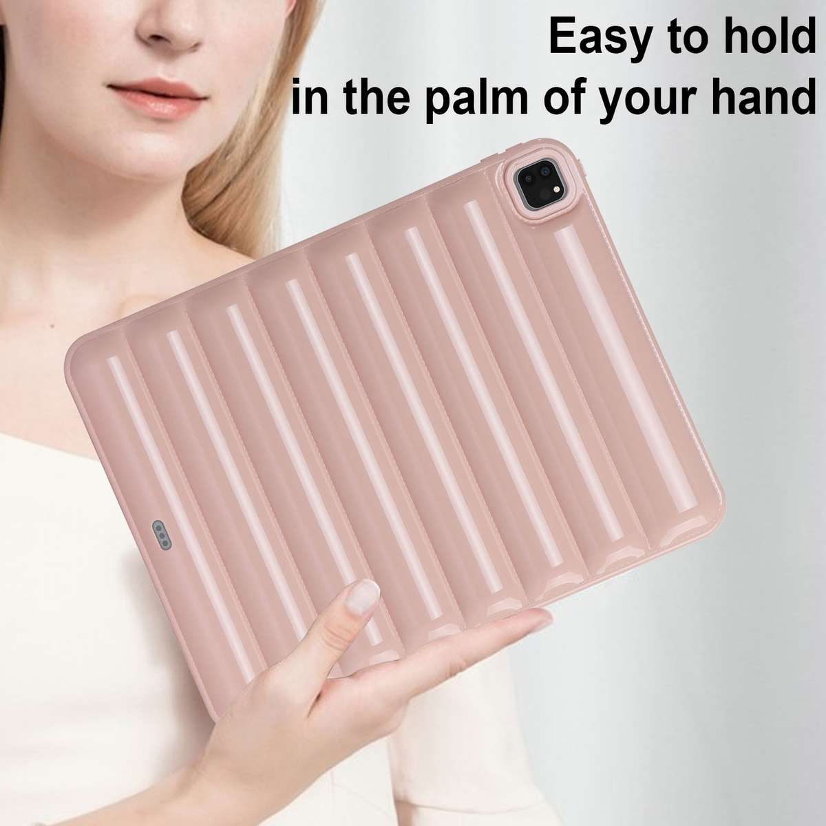 For iPad Pro 12.9 2022 / 2021 Eiderdown Cushion Shockproof Tablet Case(Pink)