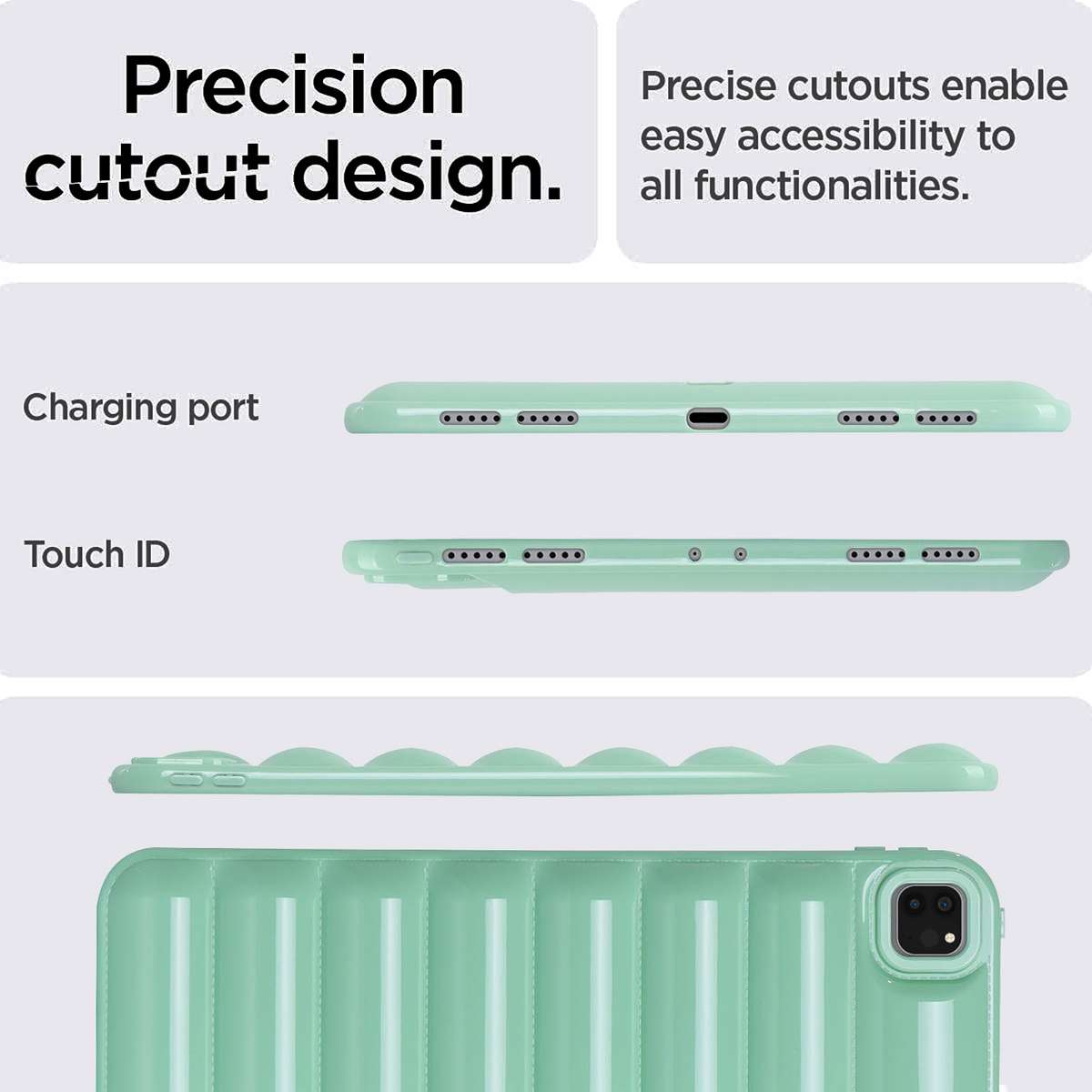 For iPad Pro 12.9 2022 / 2021 Eiderdown Cushion Shockproof Tablet Case(Green)