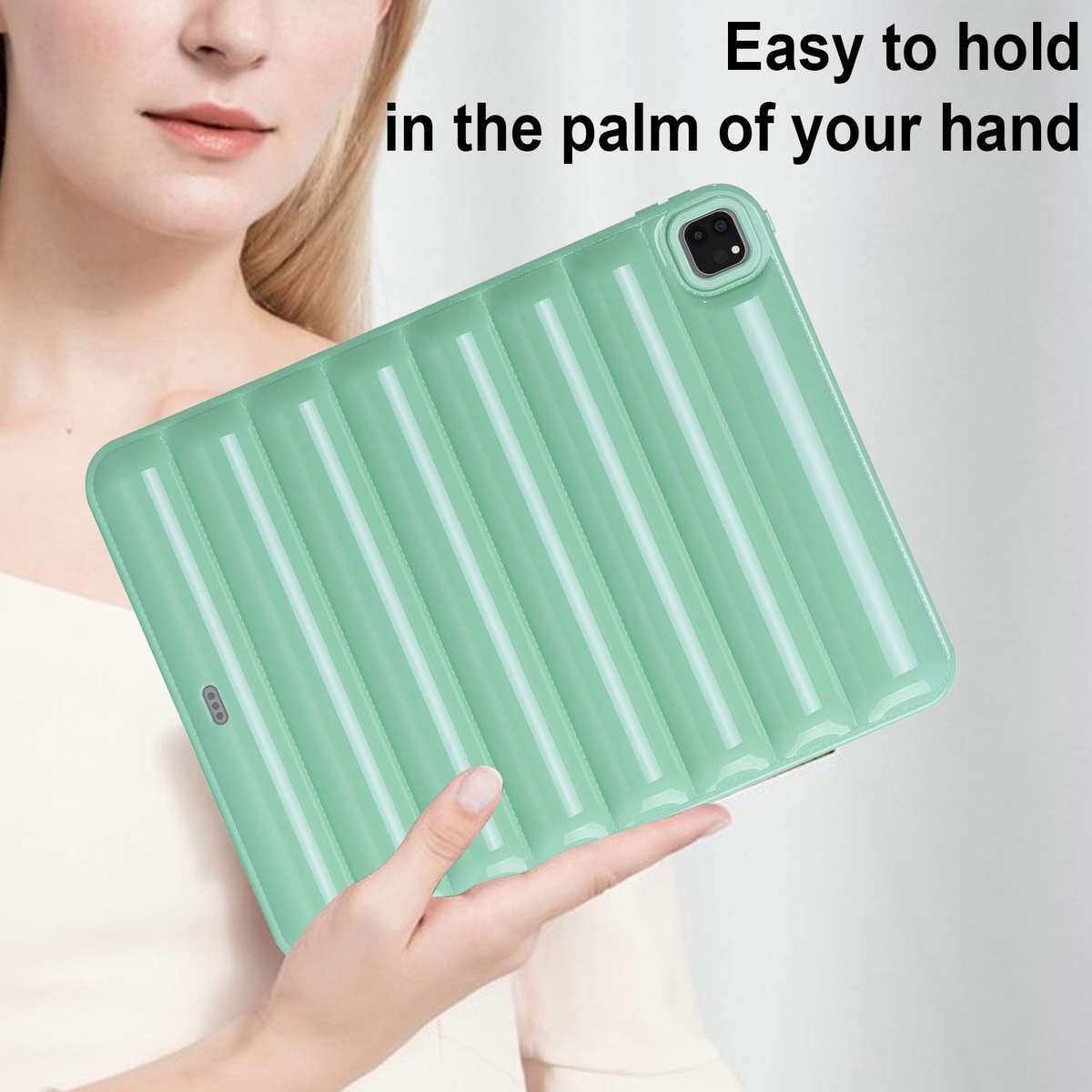 For iPad Pro 12.9 2022 / 2021 Eiderdown Cushion Shockproof Tablet Case(Green)