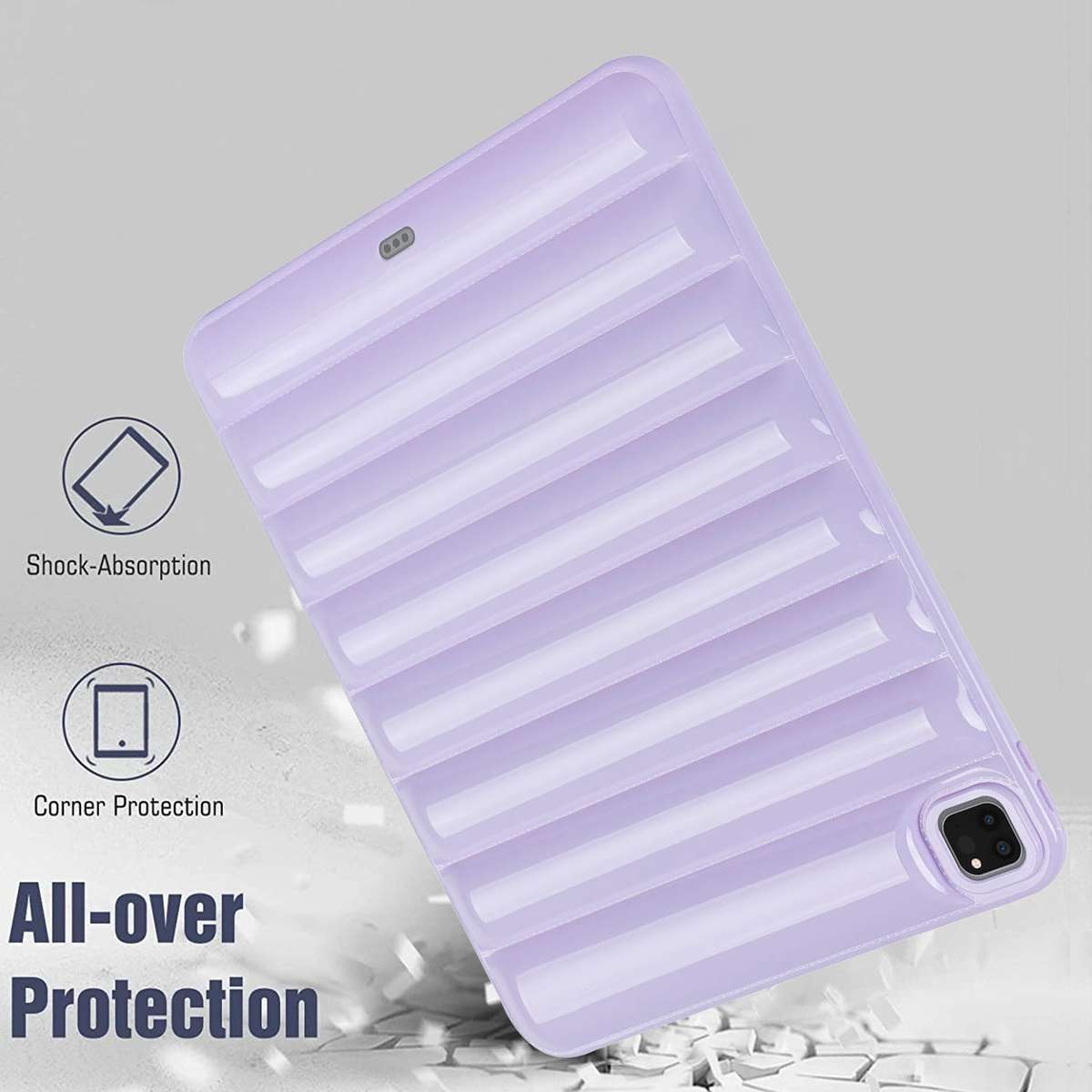 For iPad Pro 12.9 2022 / 2021 Eiderdown Cushion Shockproof Tablet Case(Purple)