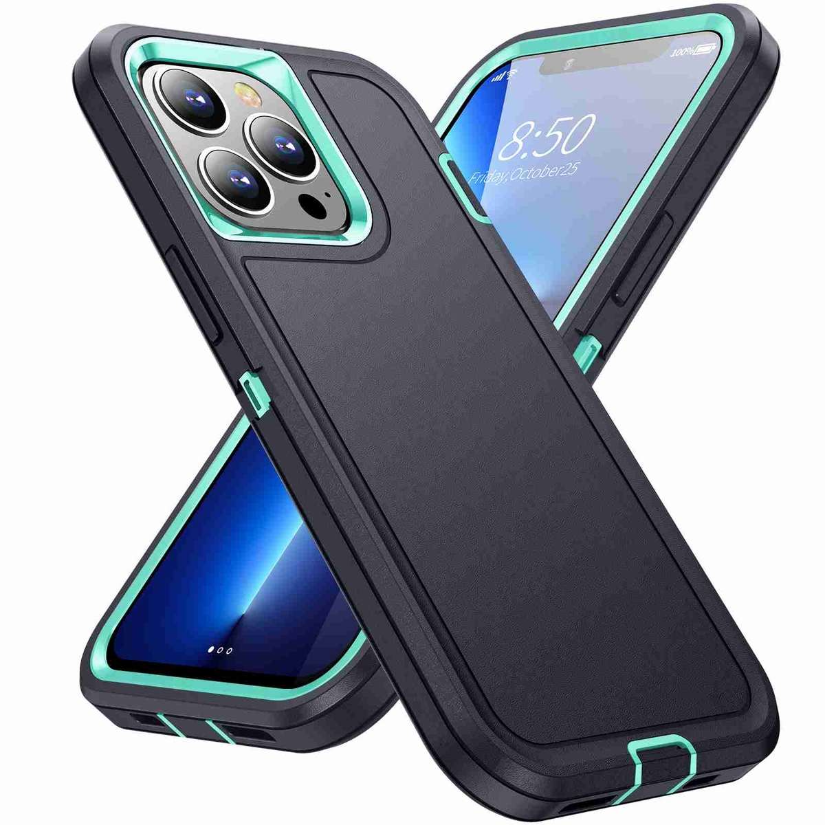 For iPhone 12 / 12 Pro Life Waterproof Rugged Phone Case(Dark Blue + Light Blue)