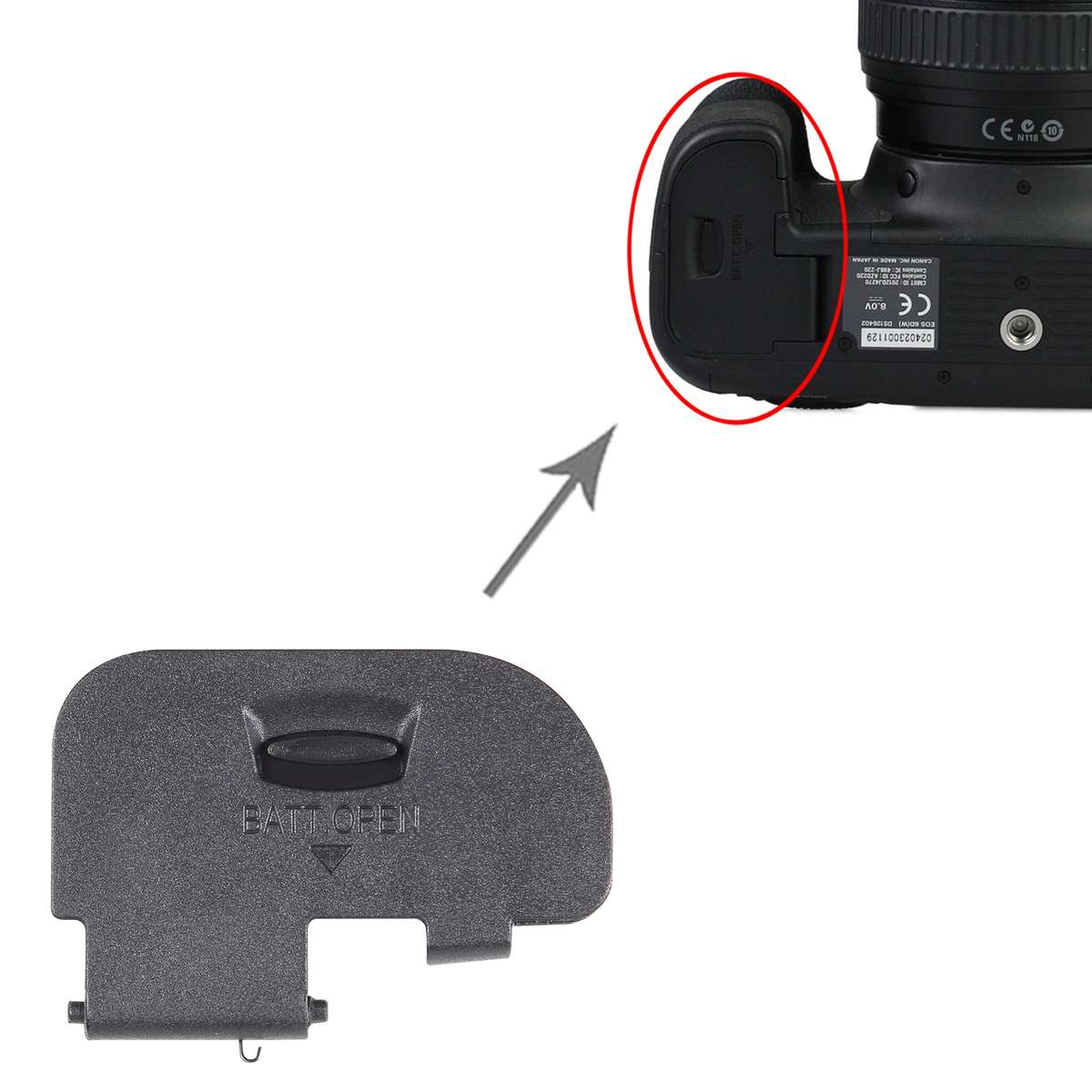 For Canon EOS 60D OEM Battery Compartment Cover