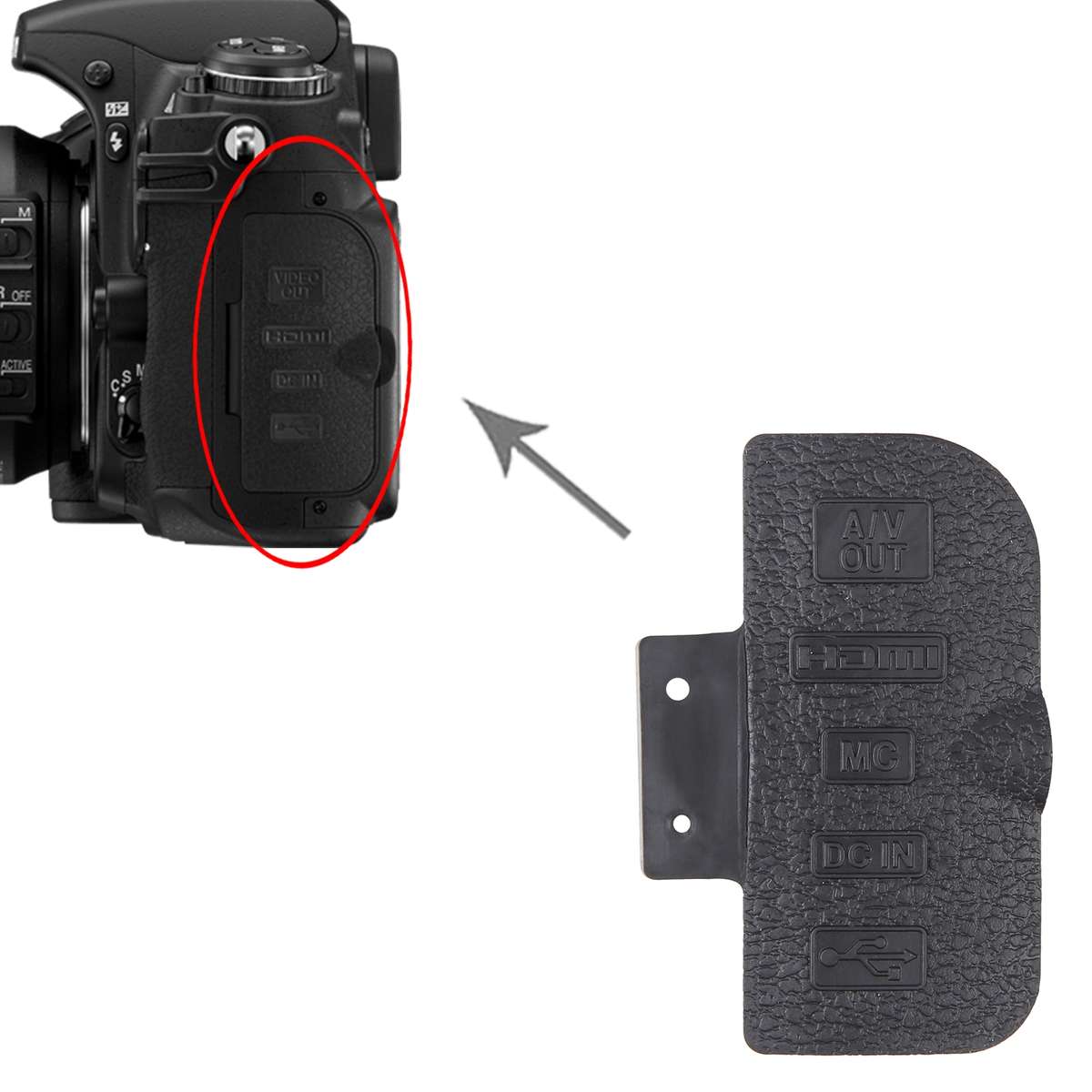 For Canon EOS 70D OEM USB Cover Cap