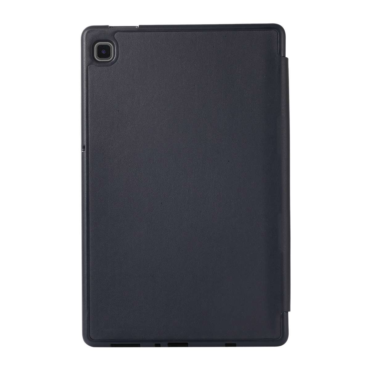 For Samsung Galaxy Tab A7 Lite Solid Color 3-folding Leather Tablet Case(Dark Blue)