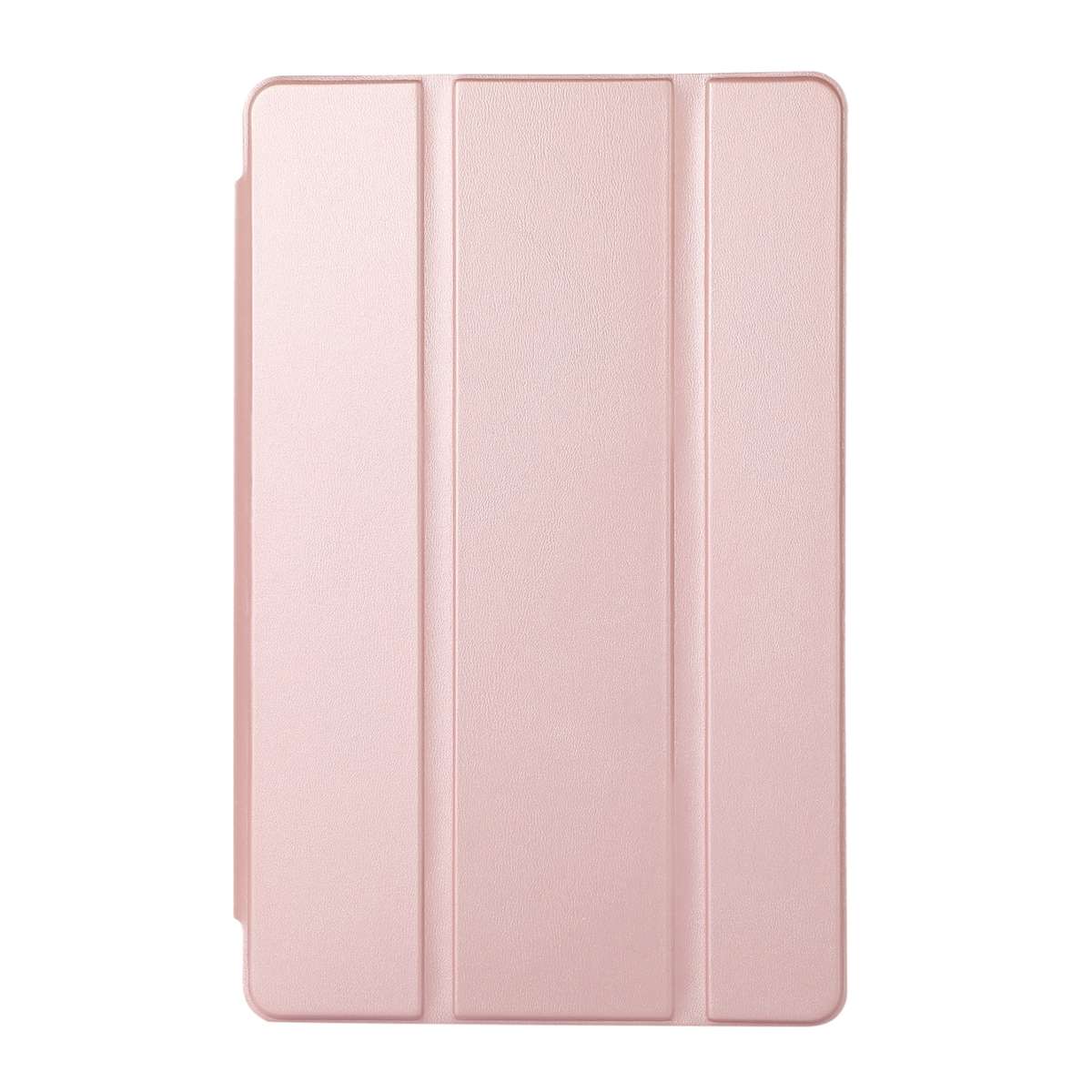 For Samsung Galaxy Tab A7 Lite Solid Color 3-folding Leather Tablet Case(Rose Gold)