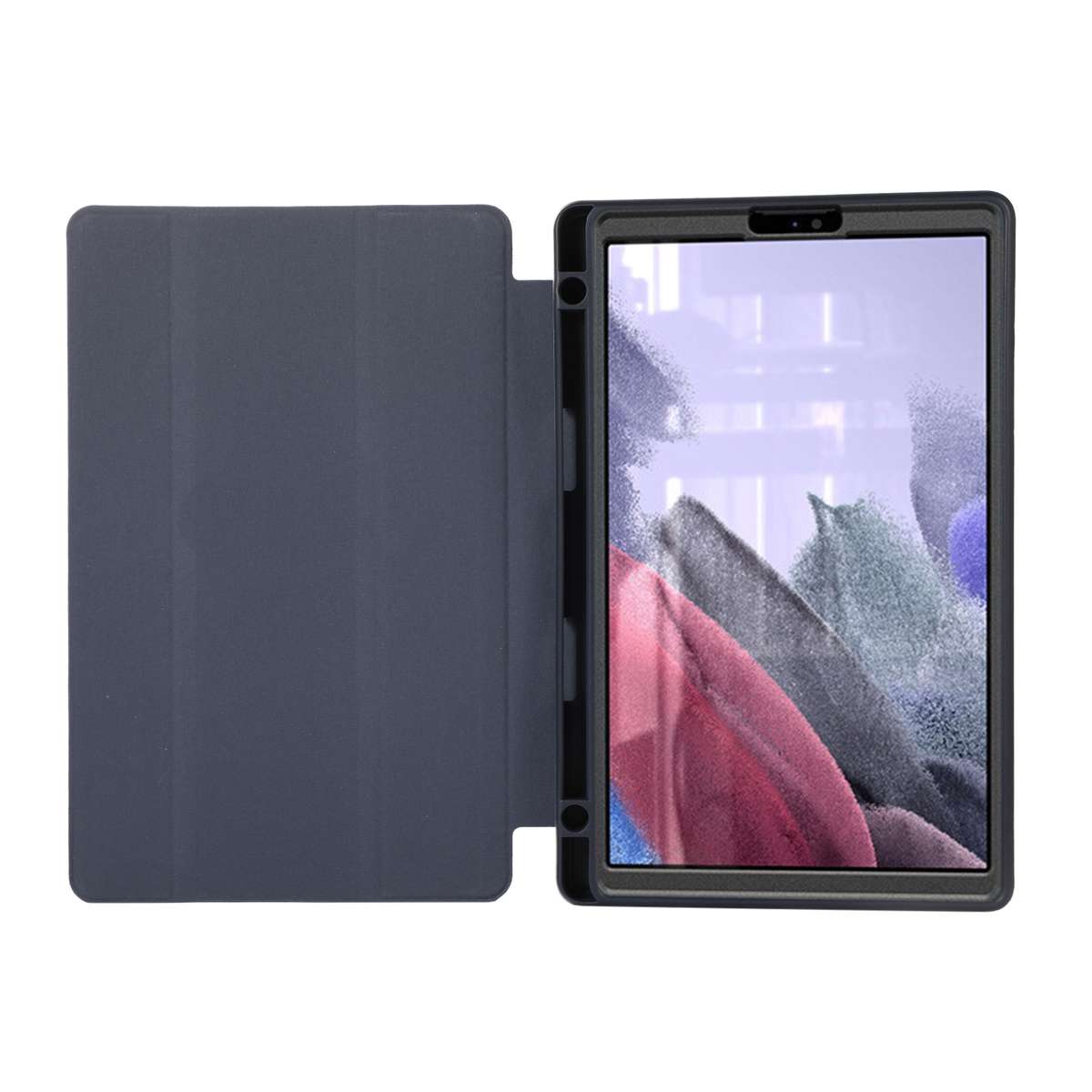 For Samsung Galaxy Tab A7 Lite Solid Color 3-folding Leather Tablet Case(Lavender Grey)