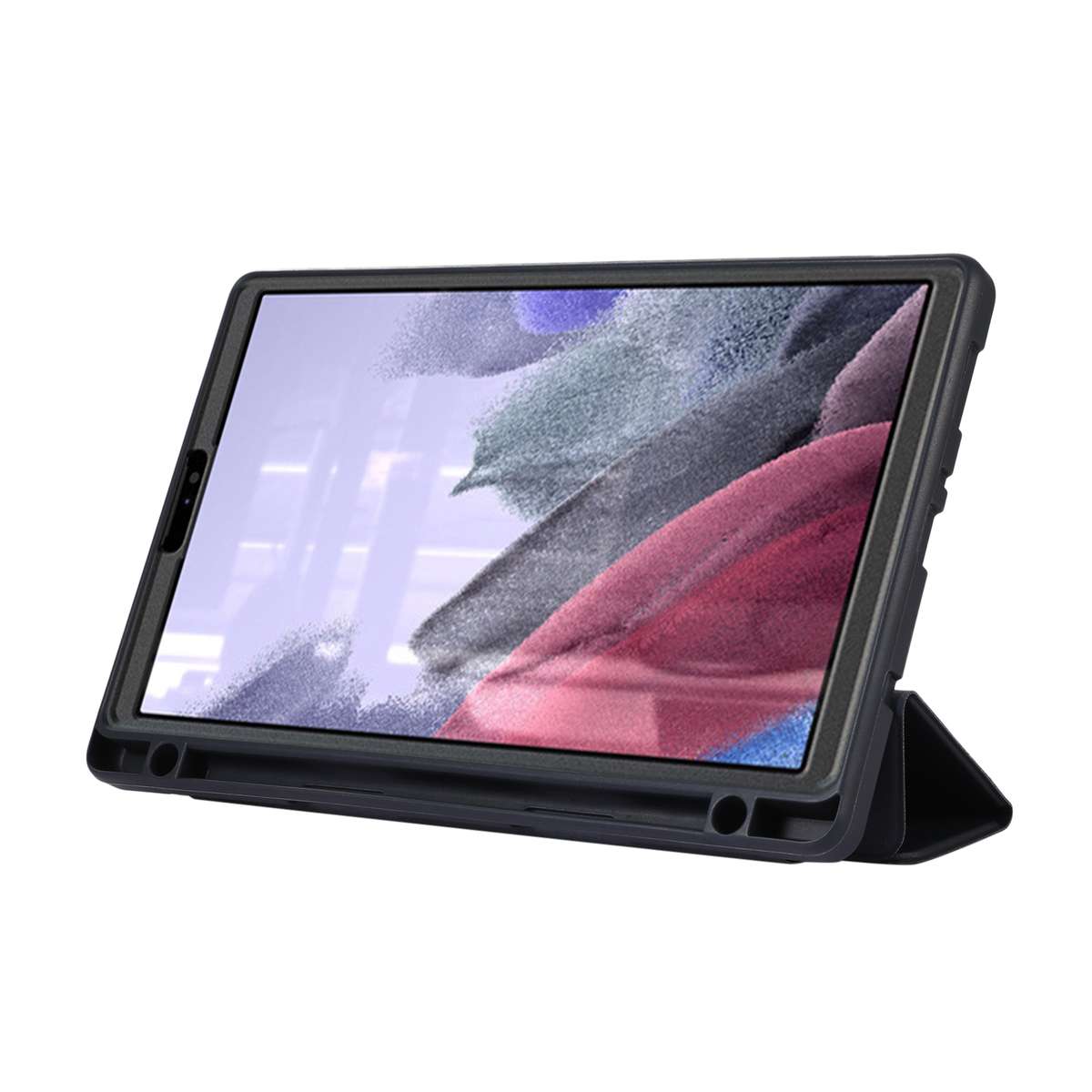For Samsung Galaxy Tab A7 Lite Solid Color 3-folding Leather Tablet Case(Lavender Grey)