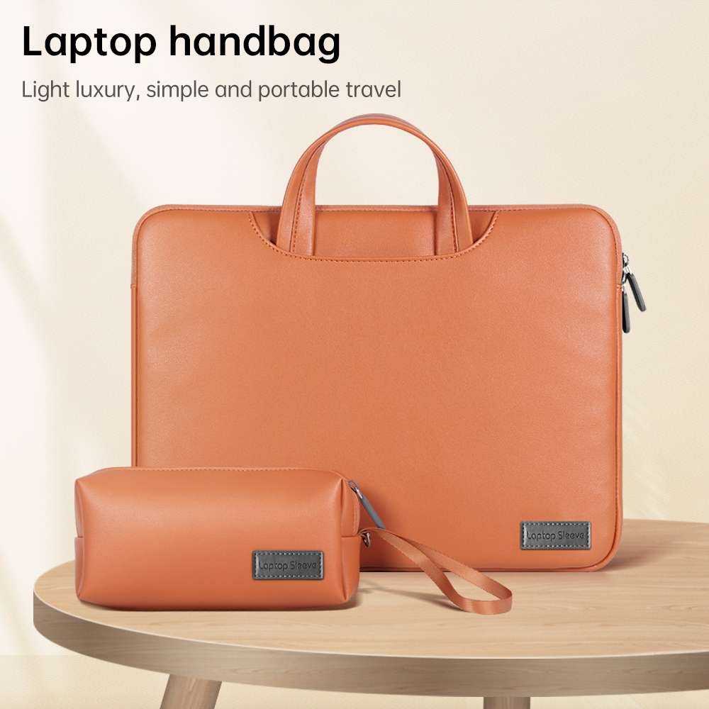 Waterproof PU Laptop Bag Inner Bag with Power Pack, Size:13 / 14 inch(Rose Gold)