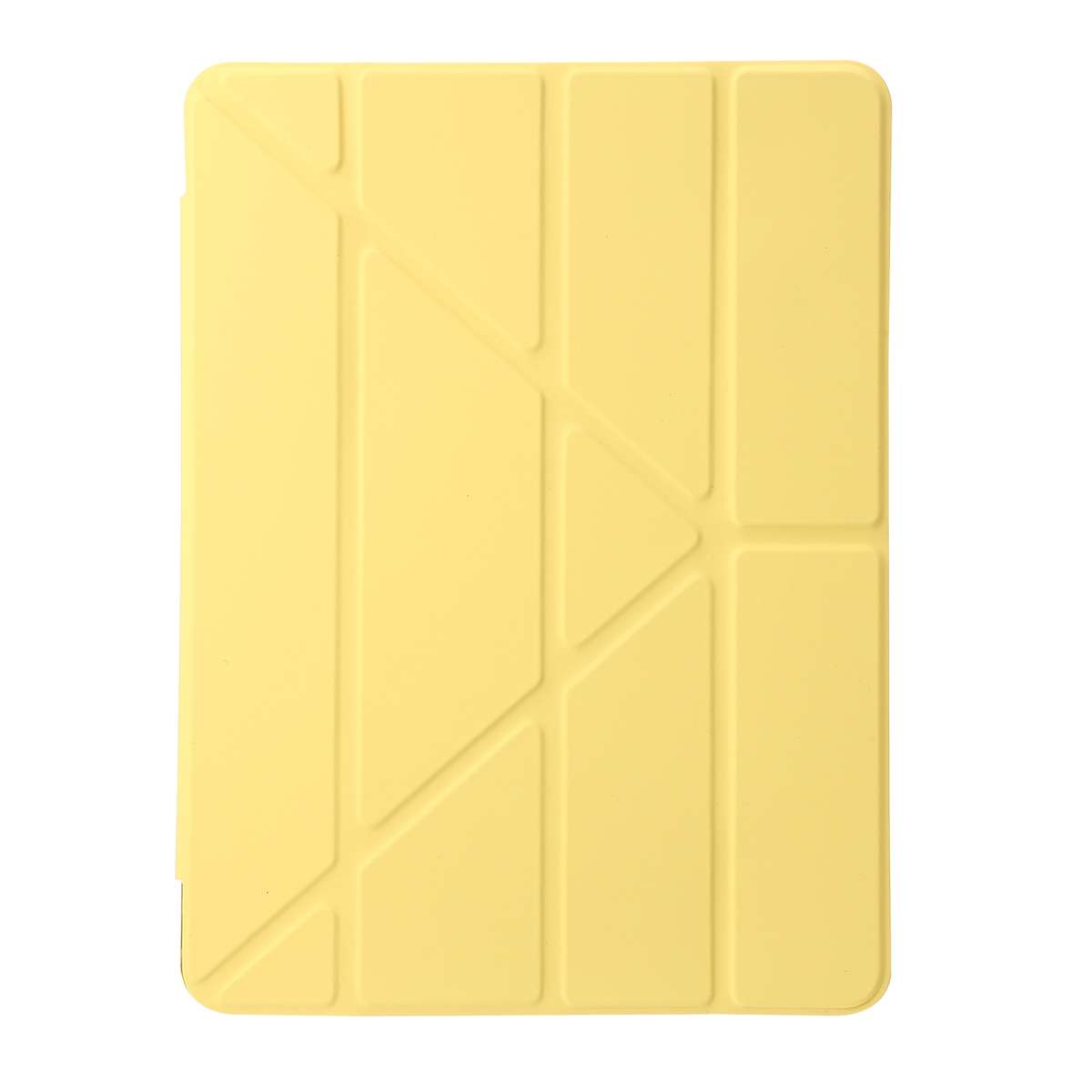 For iPad 10.2 2021 / 2020 / 10.5 Clear Acrylic Deformation Leather Tablet Case(Yellow)