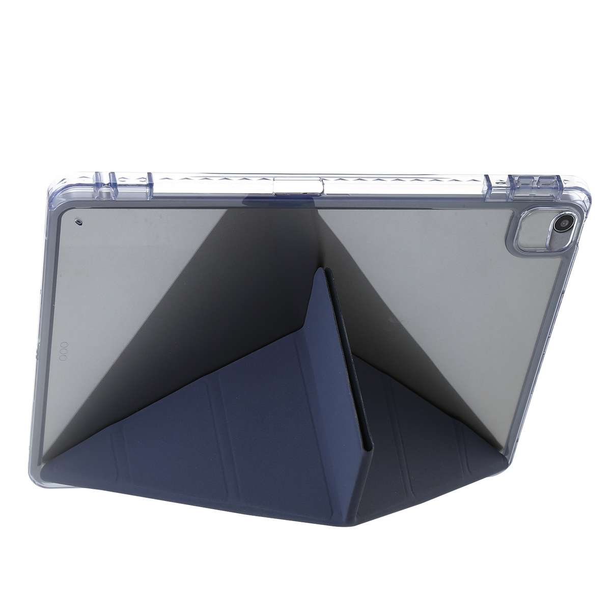 For iPad 10.2 2021 / 2020 / 10.5 Clear Acrylic Deformation Leather Tablet Case(Dark Blue)