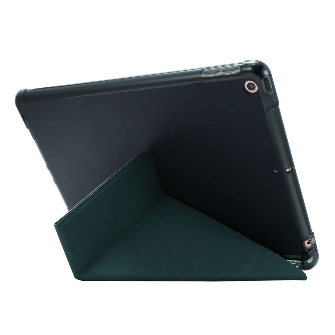 For iPad 10.2 2021 / 2020 / 2019 Airbag Deformation Horizontal Flip Leather Case ... (Dark Green)