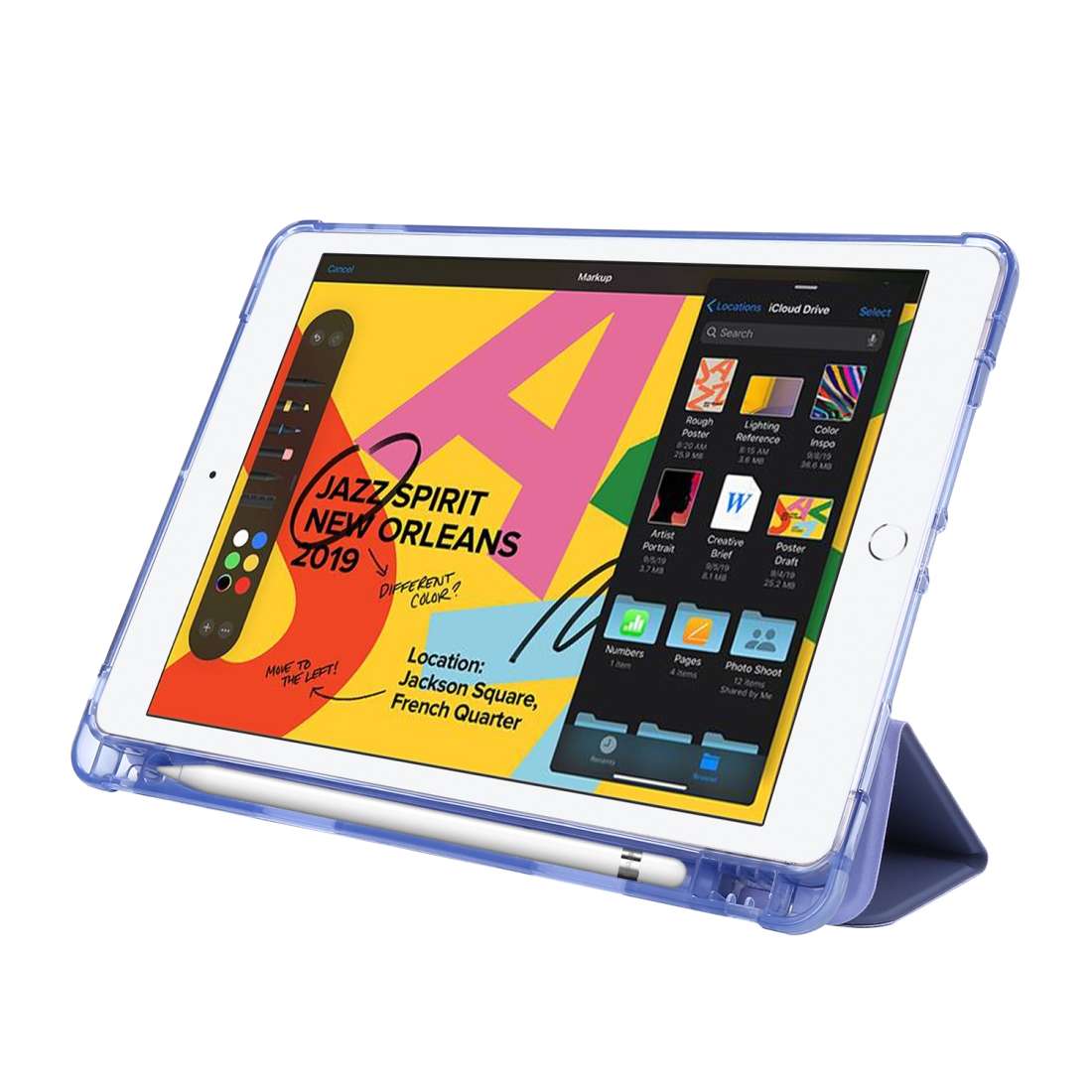 For iPad 10.2 2021 / 2020 / 2019 Airbag Deformation Horizontal Flip Leather Case with ... (Purple)