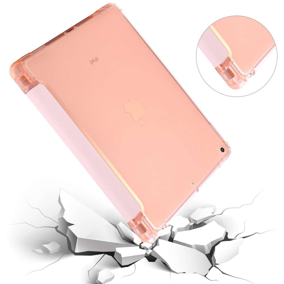 For iPad 10.2 2021 / 2020 / 2019 Airbag Deformation Horizontal Flip Leather Case with H ... (Pink)