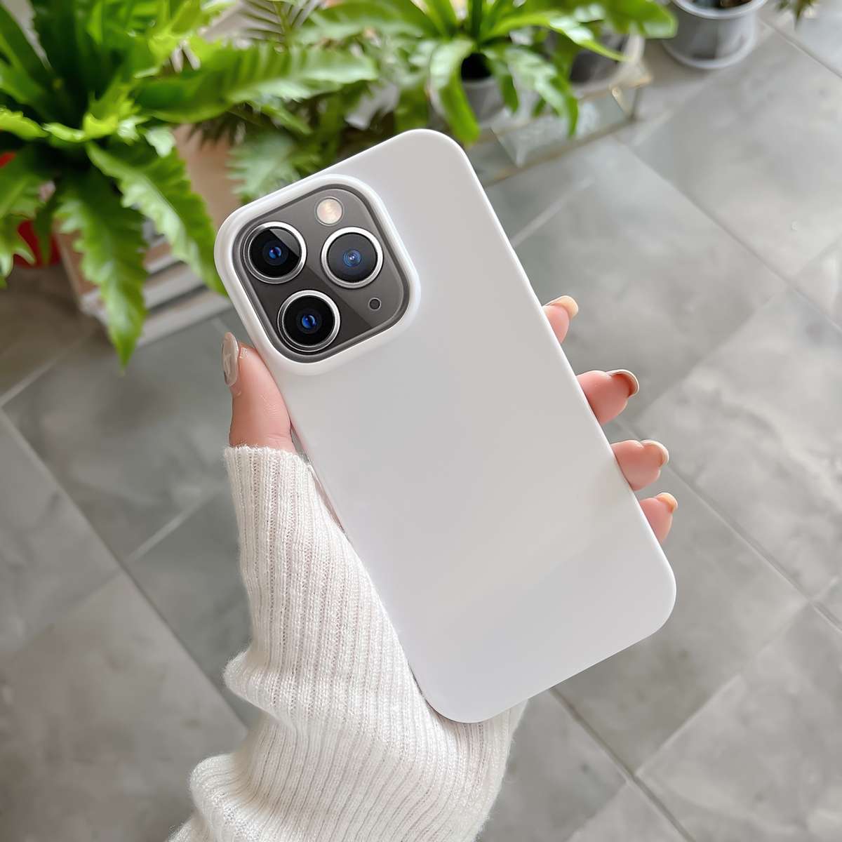 For iPhone 11 Pro Shockproof Solid Color TPU Phone Case(White)