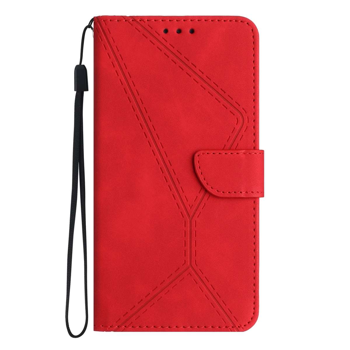 For Samsung Galaxy S23 Ultra 5G Stitching Embossed Leather Phone Case(Red)