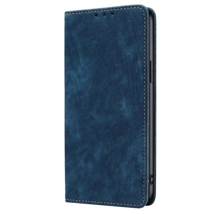 For Xiaomi 14 Pro RFID Anti-theft Brush Magnetic Leather Phone Case(Blue)