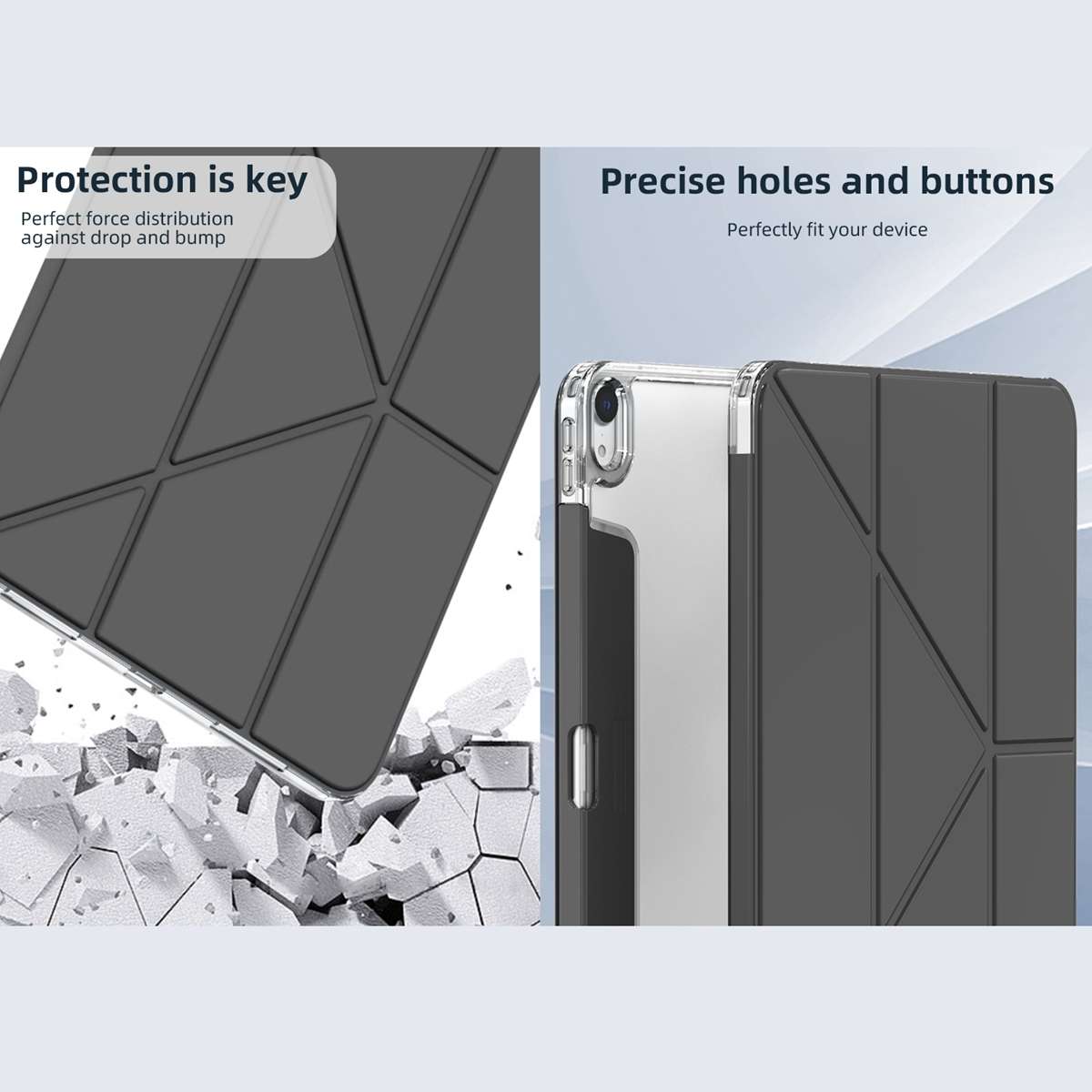 For iPad Pro 11 2025 / 2024 Mutural Deformation Stand Smart Leather Tablet Case(Grey)