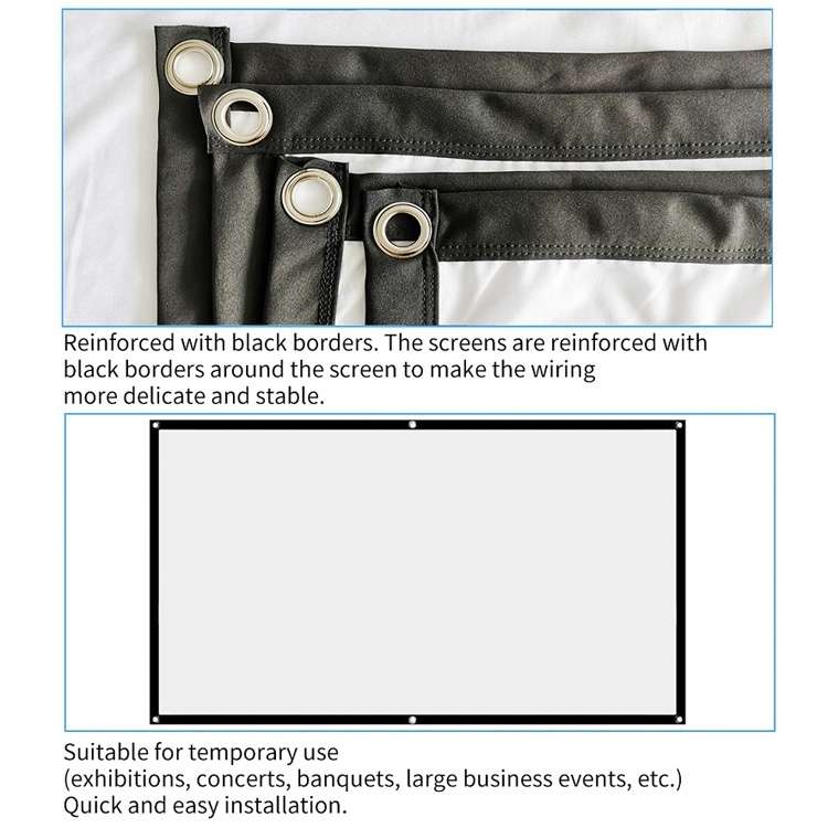 Simple Folding Thin Polyester Projector Film Curtain, Size:30 inch 16:9