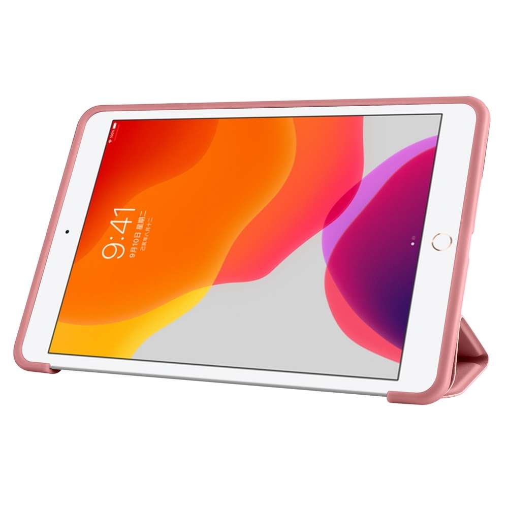 For iPad 9.7 2018 / 2017 / Air 2 / Air 3-folding TPU Horizontal Flip Leather Table ... (Rose Gold)