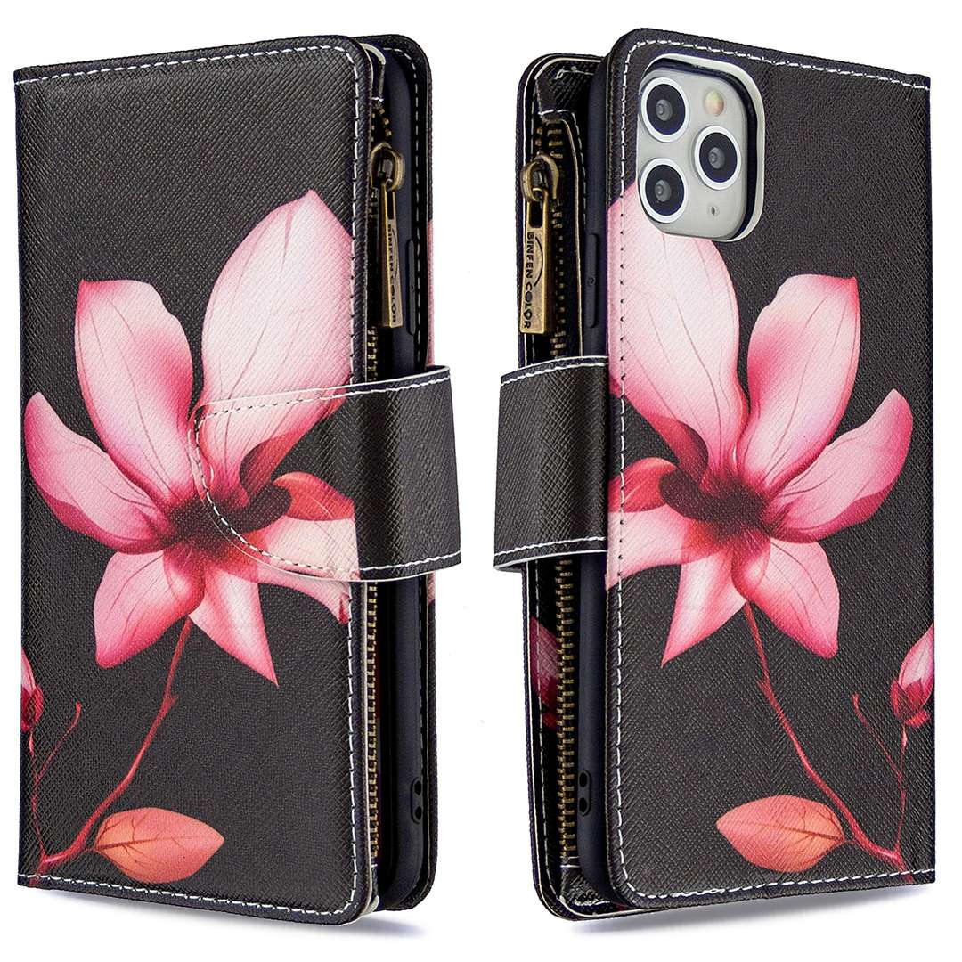 For iPhone 11 Colored Drawing Pattern Zipper Horizontal Flip Leather Case with Holder & Card Slots &