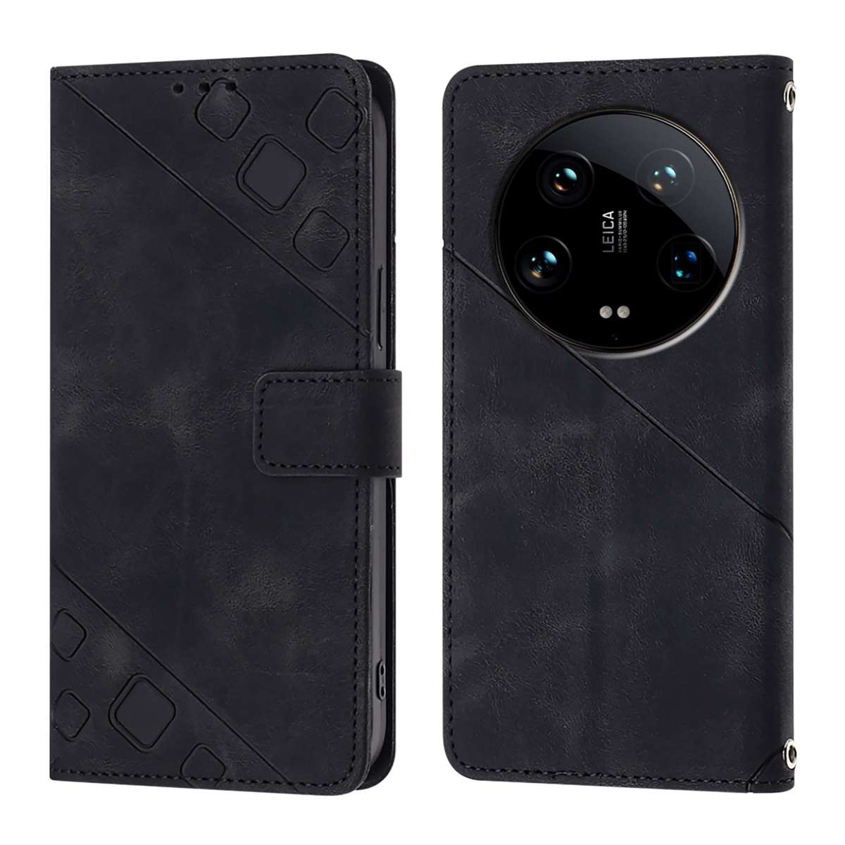For Xiaomi 14 Ultra Skin Feel Embossed Leather Phone Case(Black)