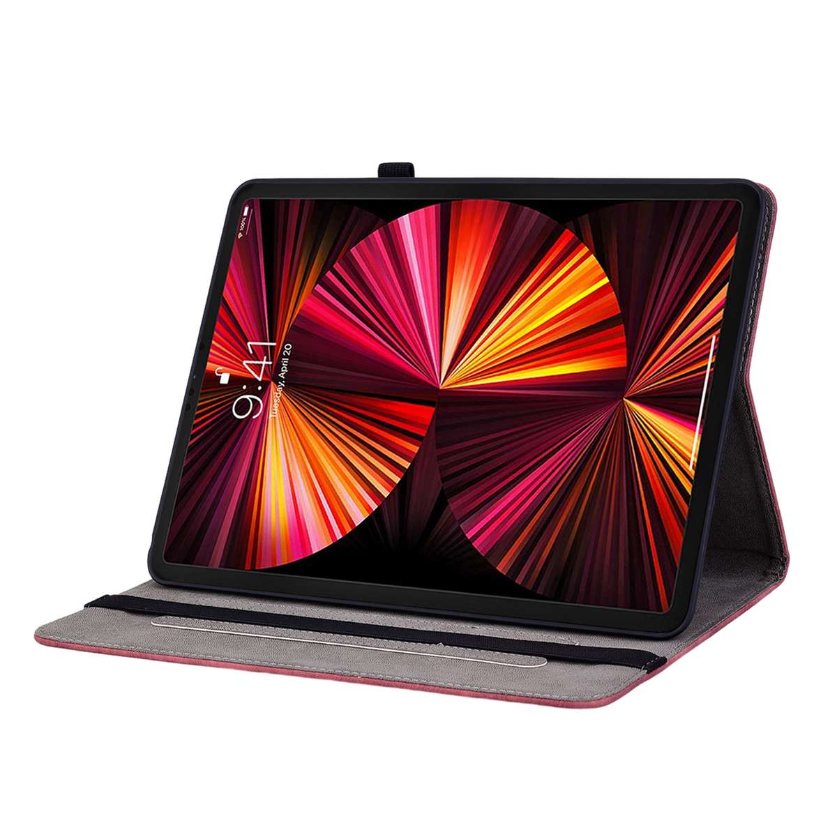 For iPad Pro 11 2021 / Air 4 2020 Butterfly Rose Embossed Leather Smart Tablet Case(Red)