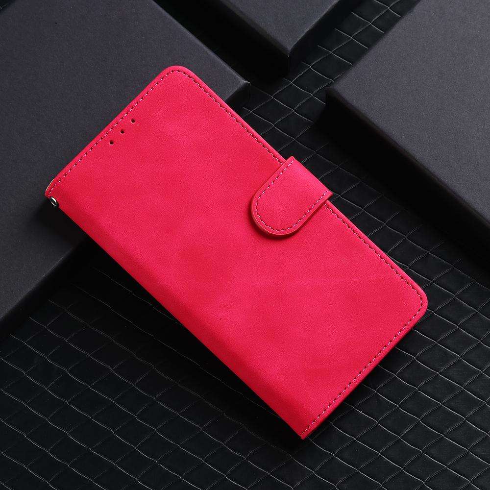 For Honor 600 Lite Global Skin Feel Magnetic Flip Leather Phone Case(Rose Red)