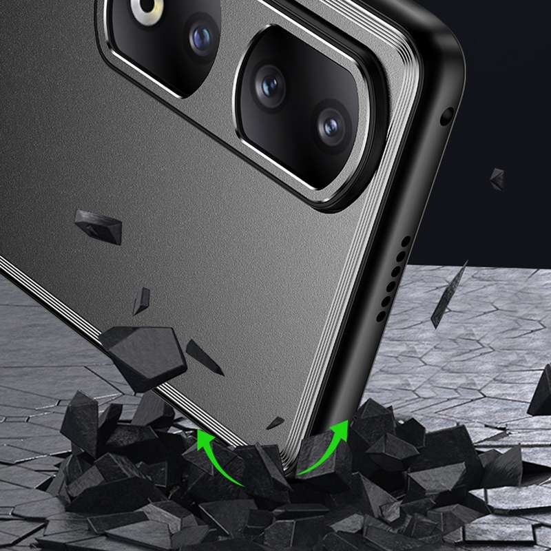 For Honor 200 Pro Frosted Metal Phone Case(Black)