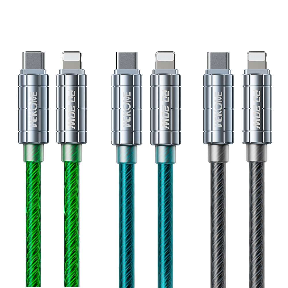 WK WDC-205 PD 20W USB-C/Type-C to 8 Pin Super Fast Charge Data Cable, Length: 1m(Black)