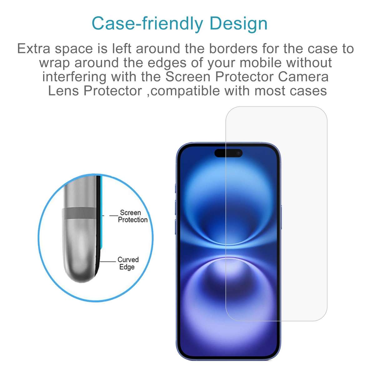 For iPhone 16 Plus 10pcs 0.26mm 9H 2.5D High Aluminum Tempered Glass Film
