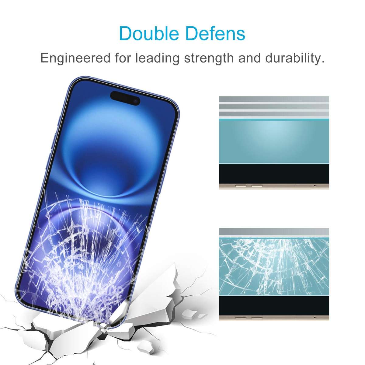 For iPhone 16 Plus 10pcs 0.26mm 9H 2.5D High Aluminum Tempered Glass Film