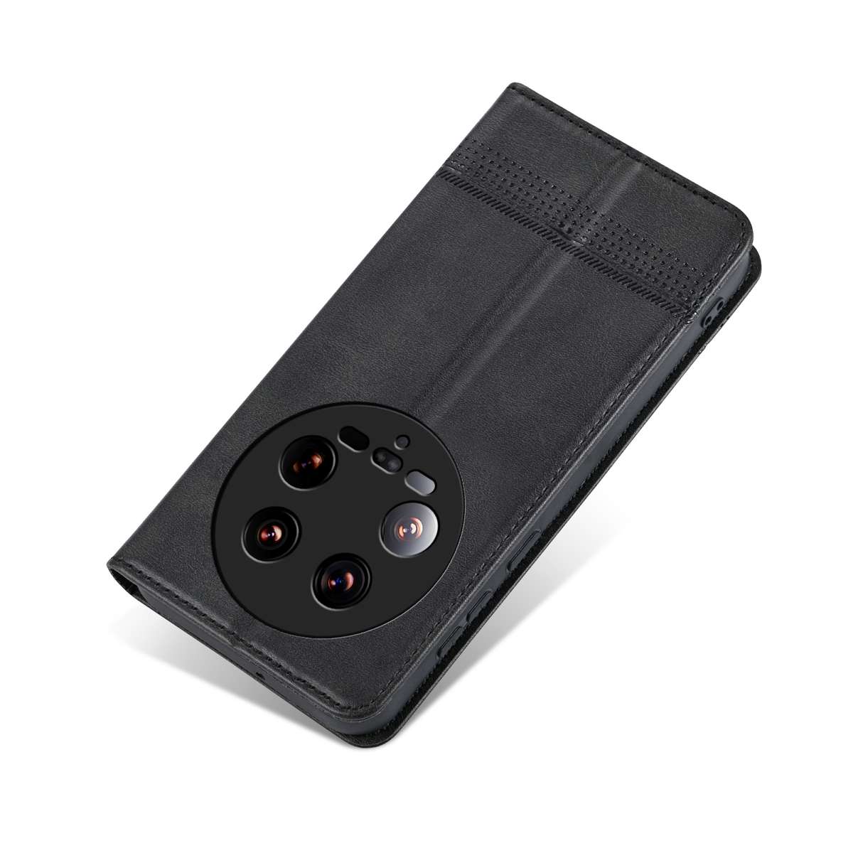 For Xiaomi 14 Ultra AZNS Magnetic Calf Texture Flip Leather Phone Case(Black)
