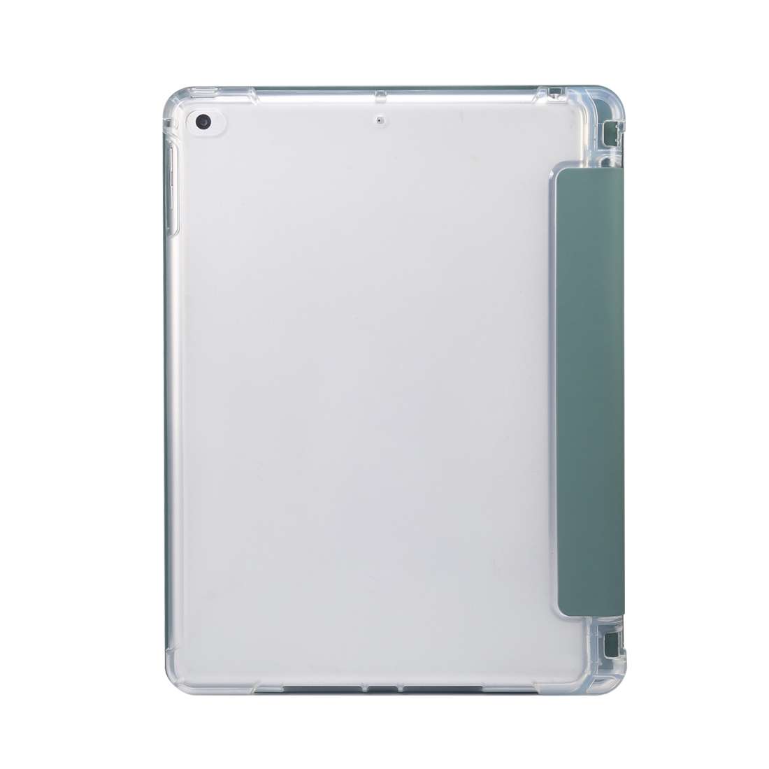 For iPad 9.7(2018)/(2017)/Air 2/Air 3-folding Electric Pressed Skin Texture Horiz ... (Deep Green)