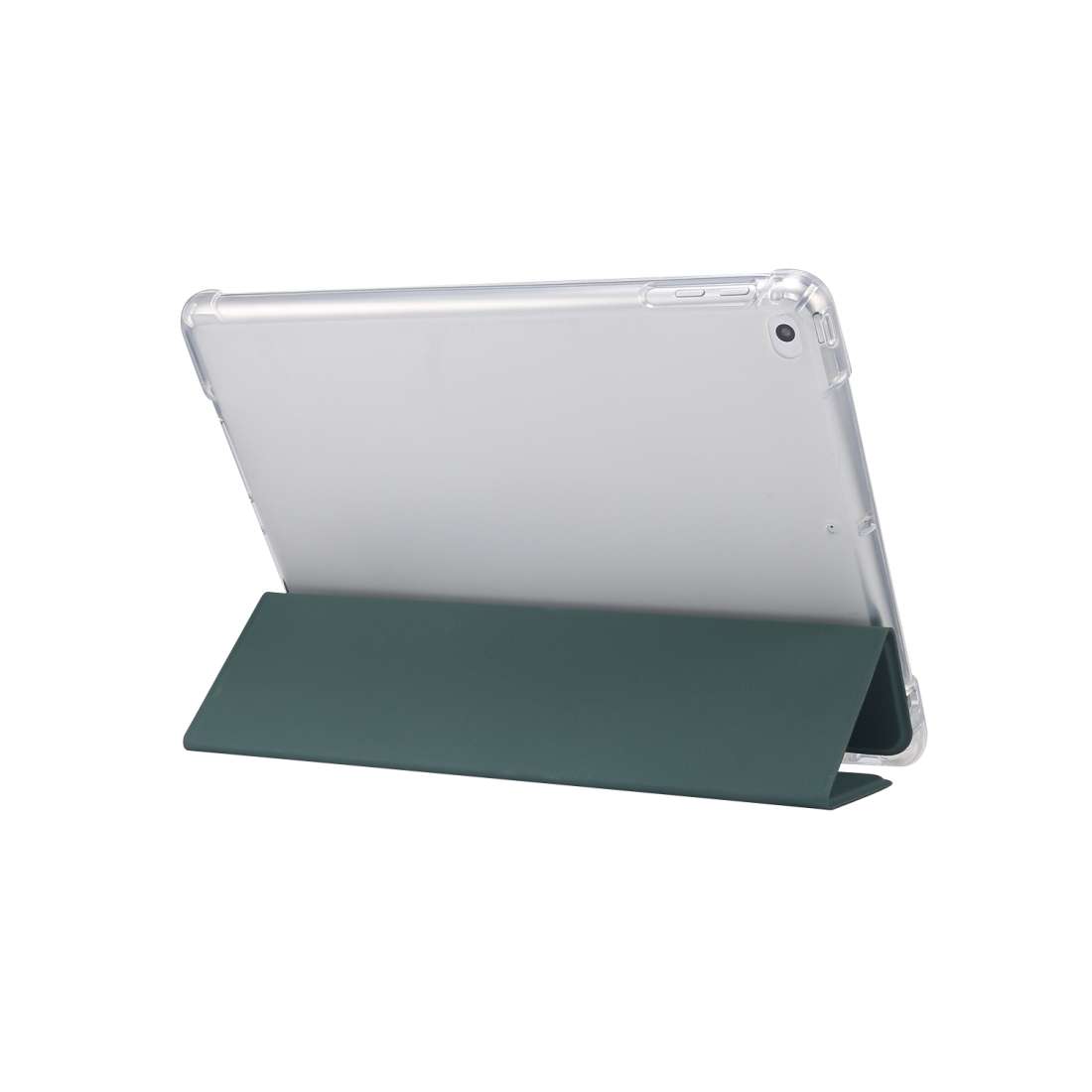 For iPad 9.7(2018)/(2017)/Air 2/Air 3-folding Electric Pressed Skin Texture Horiz ... (Deep Green)