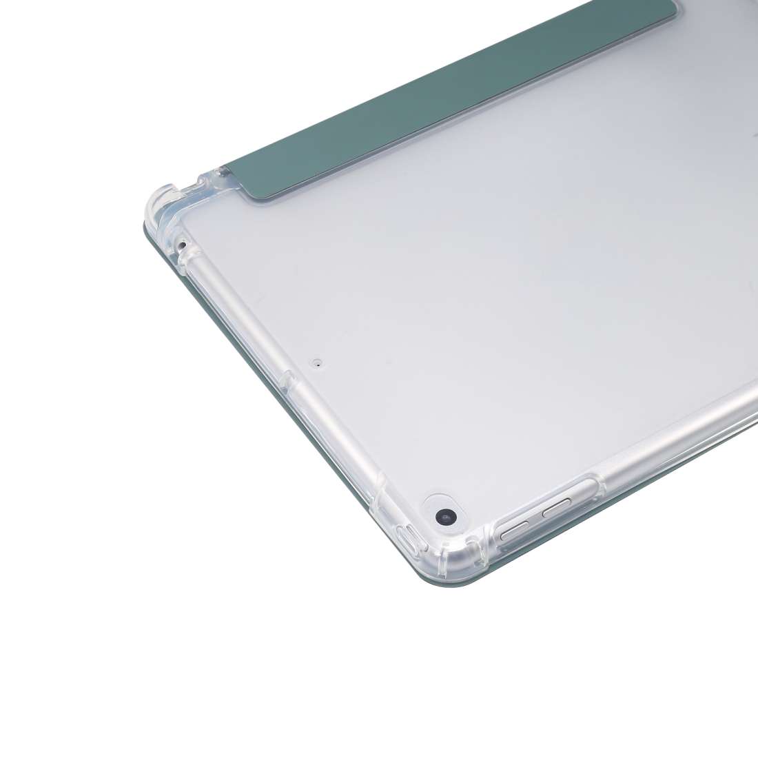 For iPad 9.7(2018)/(2017)/Air 2/Air 3-folding Electric Pressed Skin Texture Horiz ... (Deep Green)