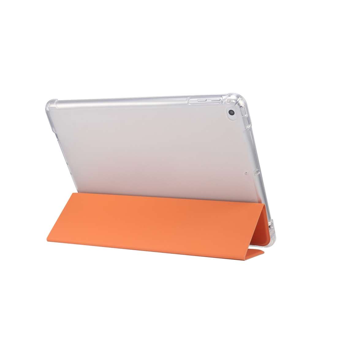 For iPad 9.7(2018)/(2017)/Air 2/Air 3-folding Electric Pressed Skin Texture Horizonta ... (Orange)