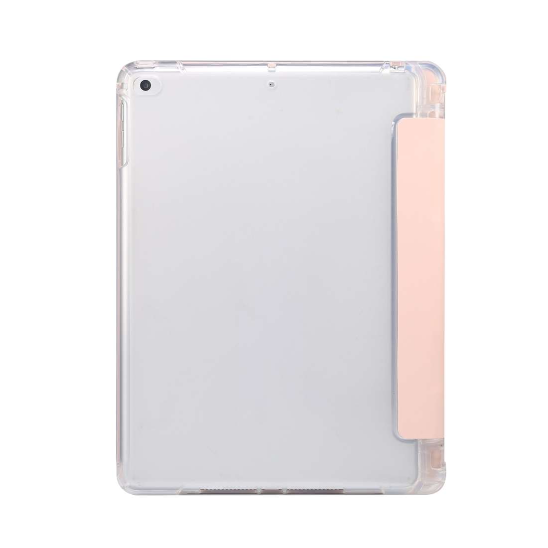 For iPad 9.7(2018)/(2017)/Air 2/Air 3-folding Electric Pressed Skin Texture Horiz ... (Light Pink)