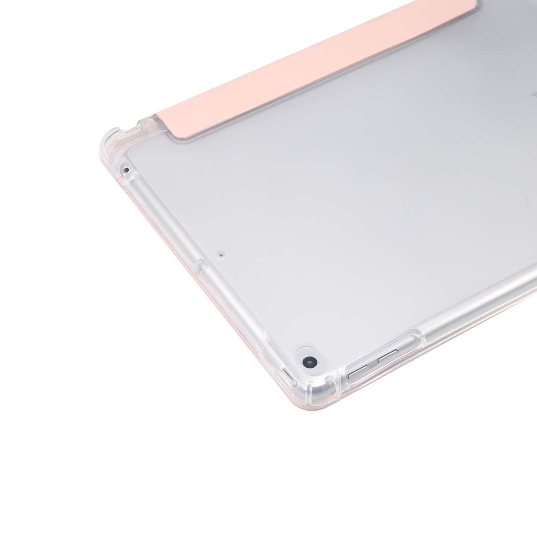 For iPad 9.7(2018)/(2017)/Air 2/Air 3-folding Electric Pressed Skin Texture Horiz ... (Light Pink)