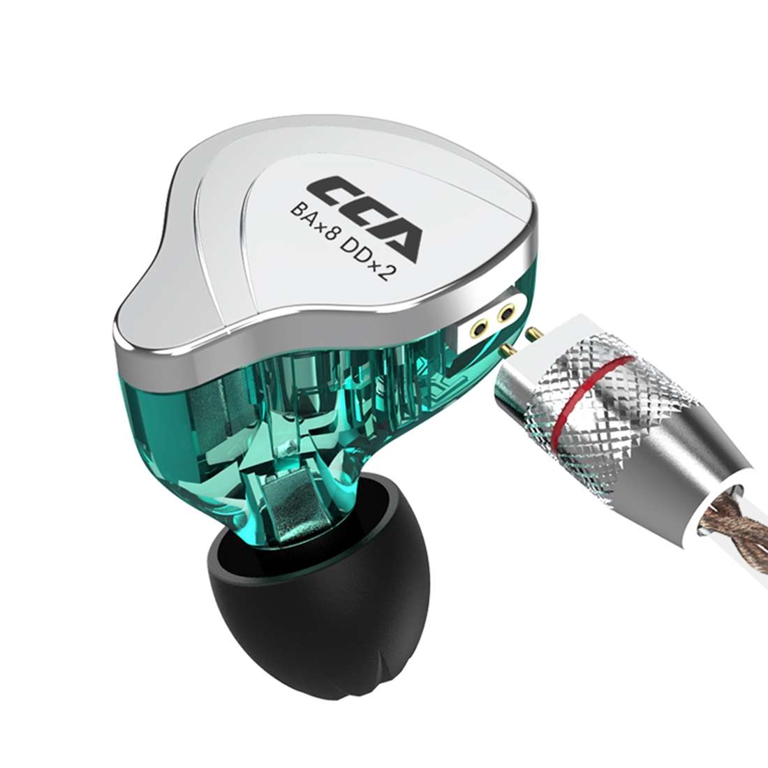 CCA CCA-C10 3.5mm Gold Plated Plug Ten Unit Hybrid Wire-controlled In-ear Earp ... (Sapphire Cyan)