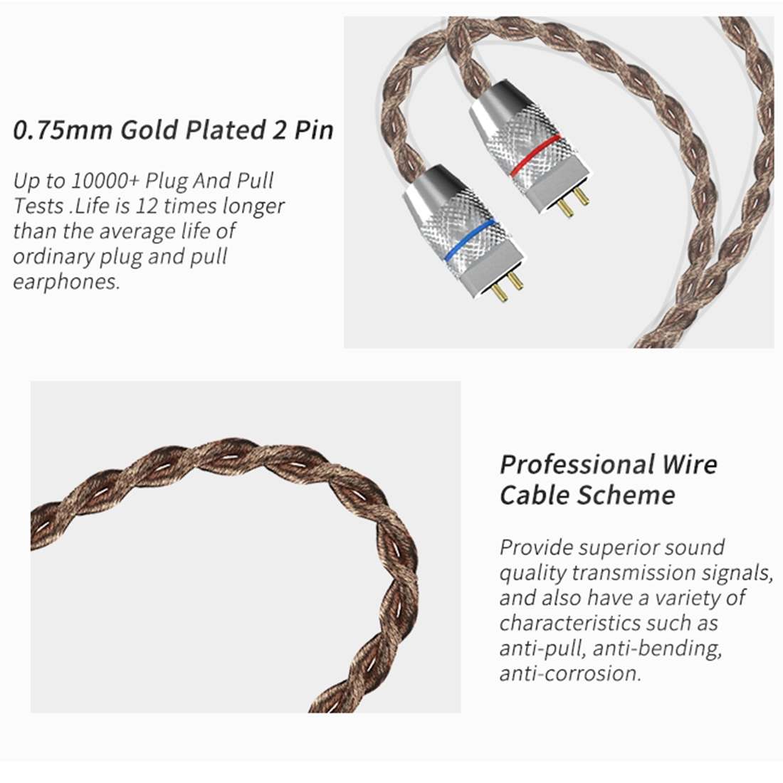CCA CCA-C10 3.5mm Gold Plated Plug Ten Unit Hybrid Wire-controlled In-ear Earp ... (Sapphire Cyan)