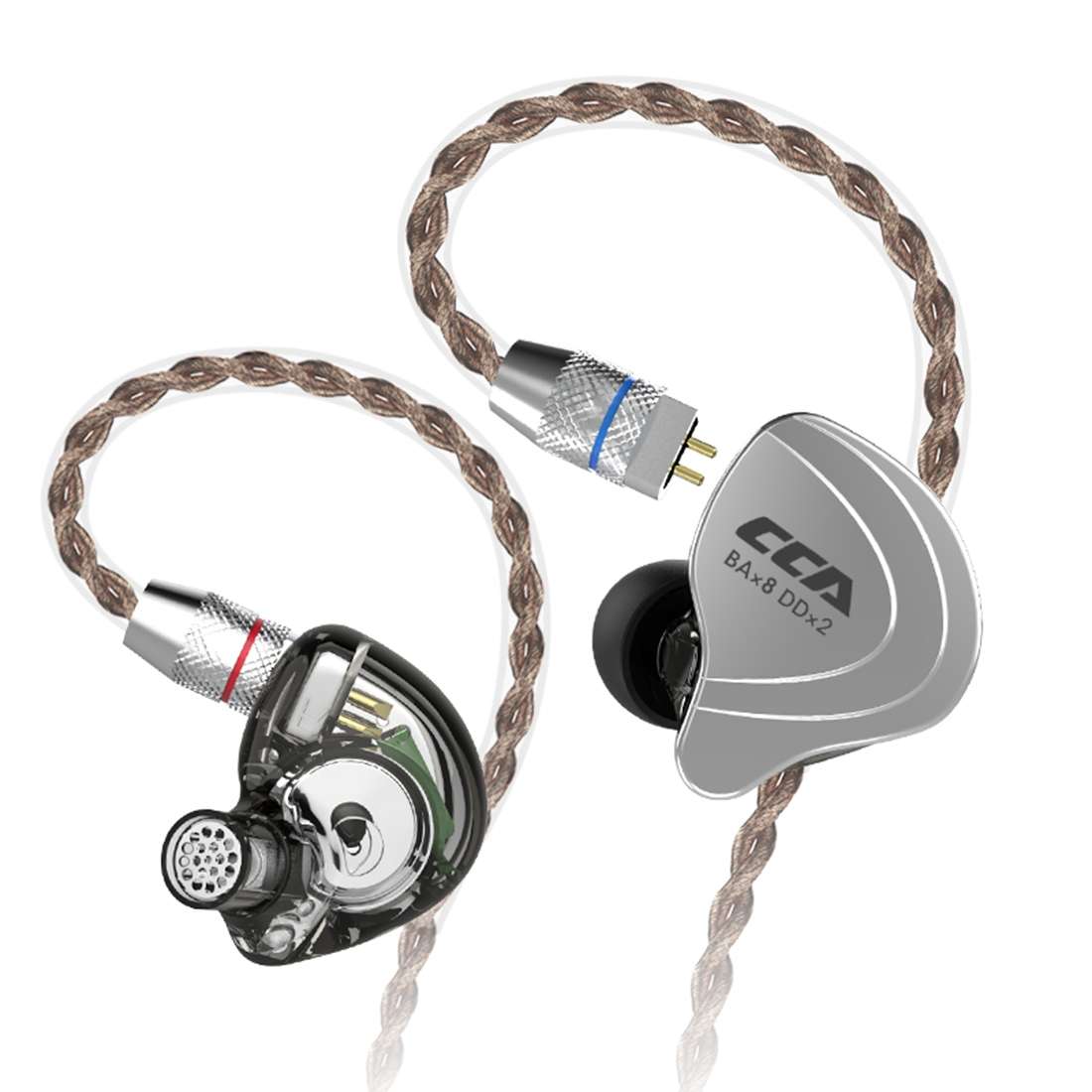 CCA CCA-C10 3.5mm Gold Plated Plug Ten Unit Hybrid Wire-controlled In-ear Earpho ... (Charm Black)