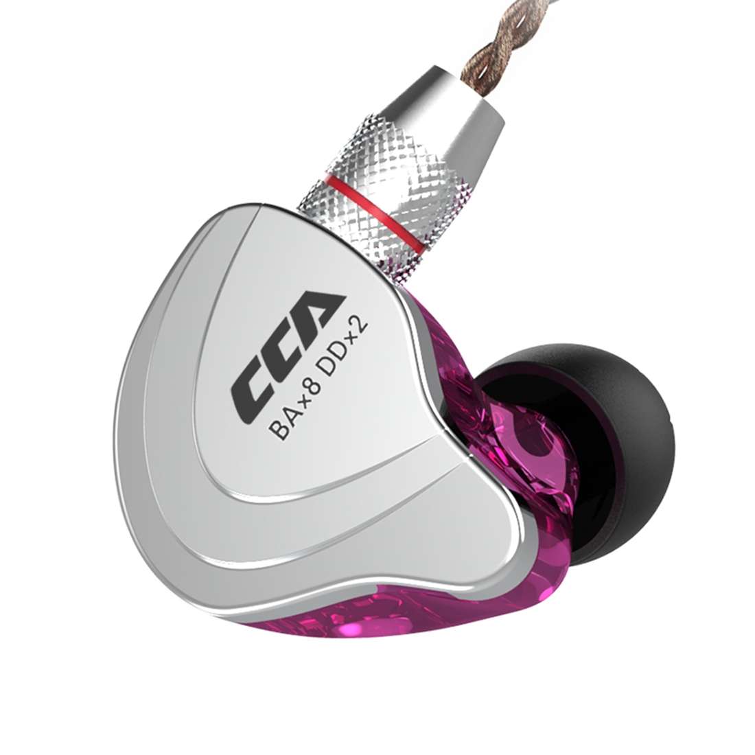 CCA CCA-C10 3.5mm Gold Plated Plug Ten Unit Hybrid Wire-controlled In-ear Ea ... (Streamer Purple)