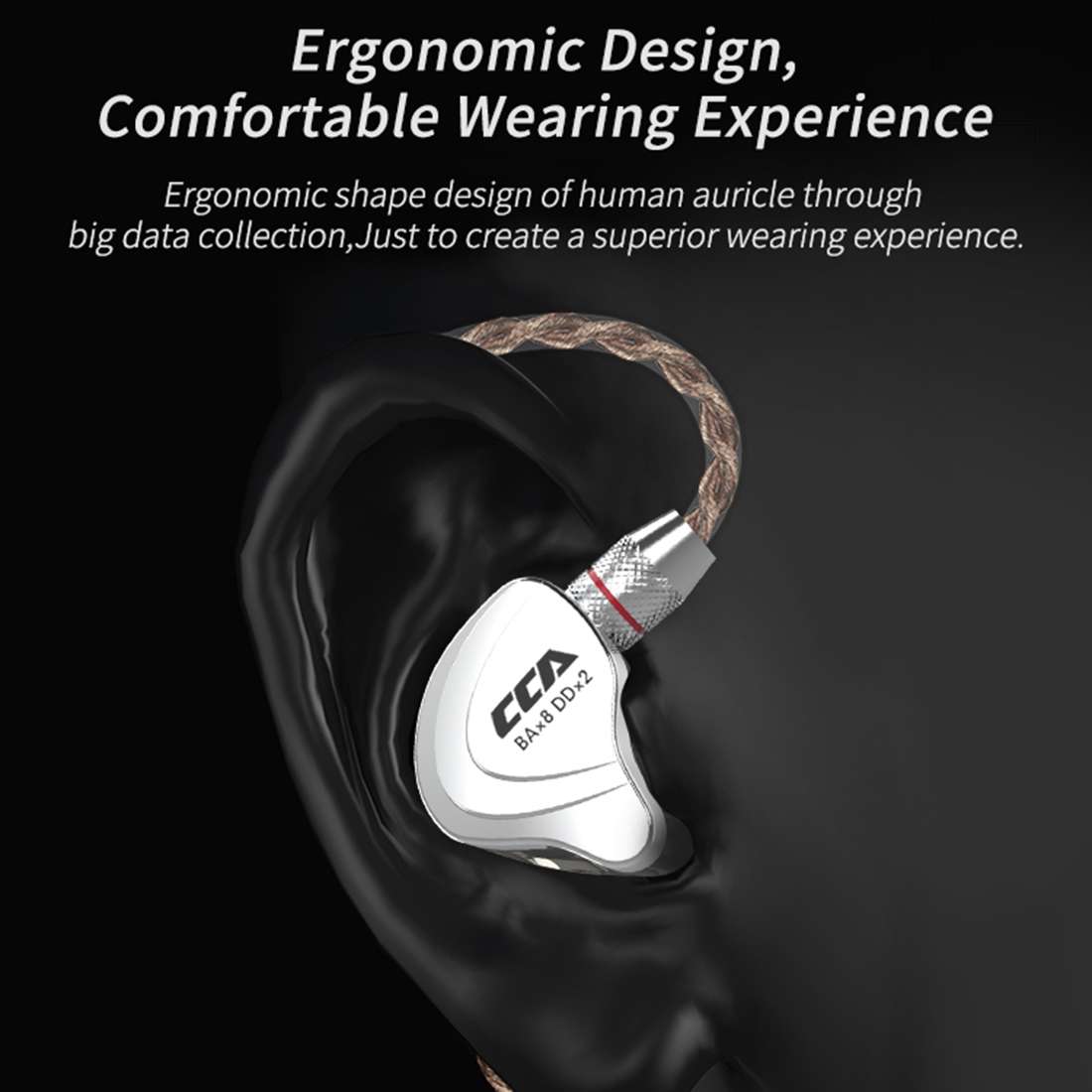 CCA CCA-C10 3.5mm Gold Plated Plug Ten Unit Hybrid Wire-controlled In-ear Ea ... (Streamer Purple)