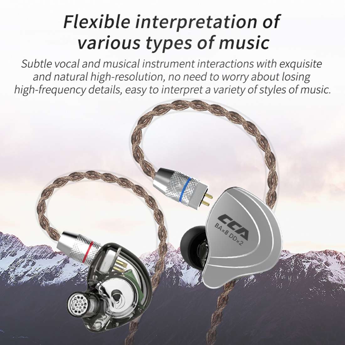 CCA CCA-C10 3.5mm Gold Plated Plug Ten Unit Hybrid Wire-controlled In-ear Ea ... (Streamer Purple)