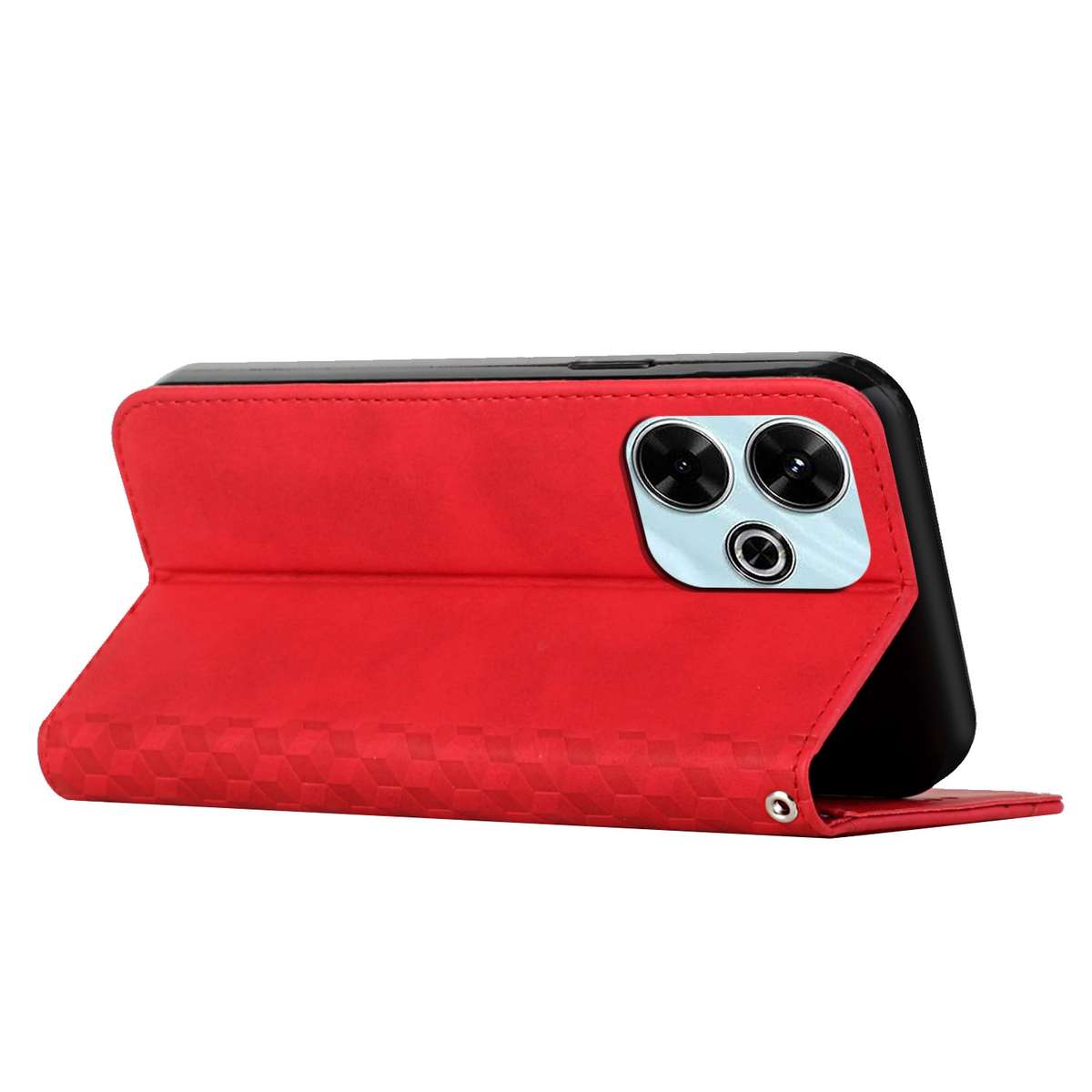 For Xiaomi Redmi 13 4G Diamond Splicing Skin Feel Magnetic Leather Phone Case(Red)