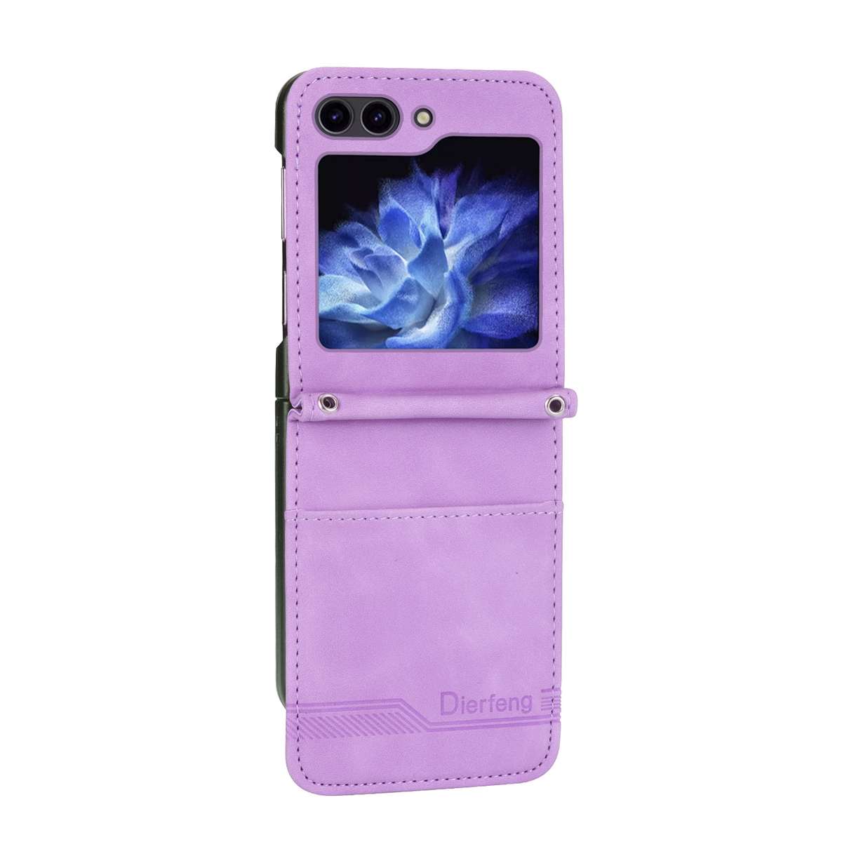 For Samsung Galaxy Z Flip5 Dierfeng Dream Line TPU + PU Leather Phone Case(Purple)