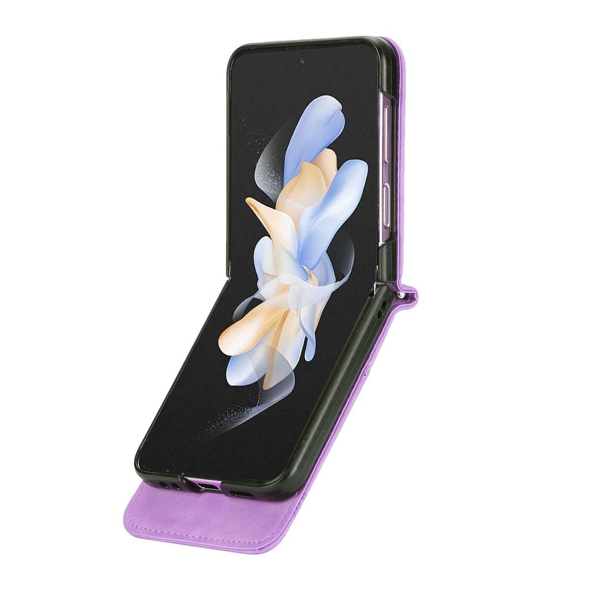 For Samsung Galaxy Z Flip5 Dierfeng Dream Line TPU + PU Leather Phone Case(Purple)