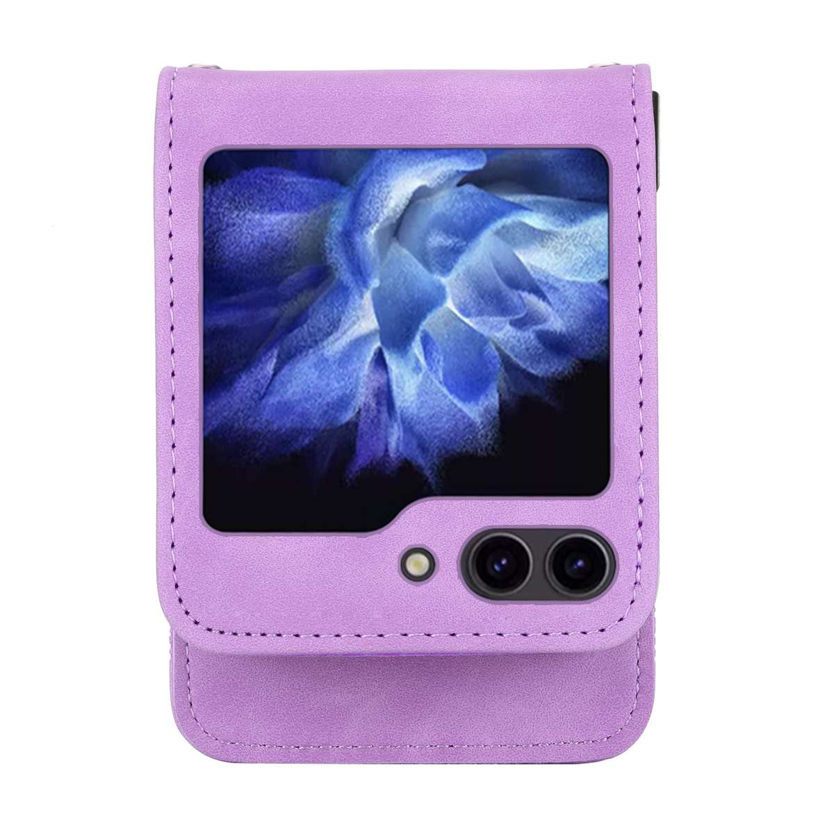 For Samsung Galaxy Z Flip5 Dierfeng Dream Line TPU + PU Leather Phone Case(Purple)
